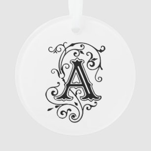 Eleganter Buchstabe A Monogramm im viktorianischen Ornament