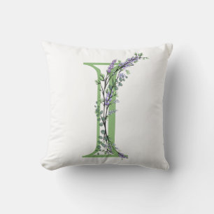 Eleganter Buchstabe I Lavender Eucalyptus Kissen
