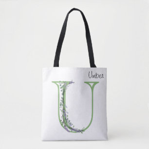 Eleganter Buchstabe U Lavender Eucalyptus Tasche