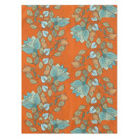 Eleganter bunter Blumenstrudel auf orange Leder