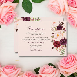 Eleganter Burgund & Blush Empfang Enclosur Begleitkarte