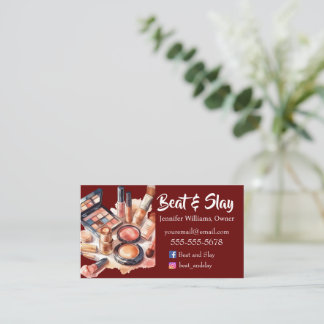 Eleganter Burgund Make-up Artist Visitenkarte