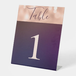 Eleganter Burgund Rose Gold Sparkling-Hochzeitstis Sockelschild