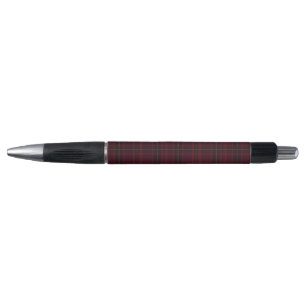Eleganter Burgunder-Tartan Kugelschreiber