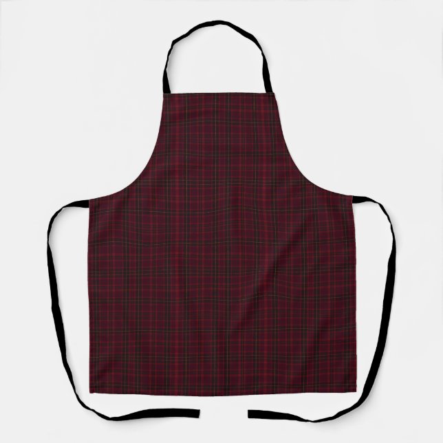 Eleganter Burgunder-Tartan Schürze (Vorderseite)