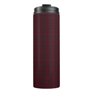 Eleganter Burgunder-Tartan Thermosbecher
