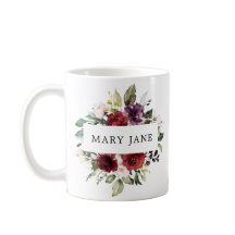 Eleganter Burgundy Blush Wasserfarbenflorname