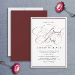 Eleganter Burgundy Calligrafy Brunch mit Bride Einladung<br><div class="desc">Formal,  elegant,  modern mit Brautdusche und verziert handgeschriebener moderner Kalligraphie in Bordeaux mit zarter Bordeaux-Grenze. Personalisieren Sie Ihre Daten in schwarz und weich. Kontaktieren Sie Designer für passende Produkte. Copyright Anastasia Surridge für Elegant Invites,  alle Rechte vorbehalten.</div>