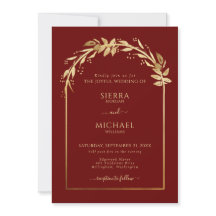 Eleganter Burgundy Golden Foliage Wedding Arch