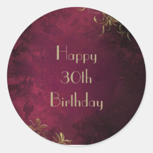 Eleganter Burgundy & Imitats Gold Sticker