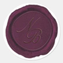 Eleganter Burgundy Wine Wax Siegel Monogram Sticke