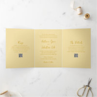 Eleganter Butter Yellow QR Code Moderne Hochzeit