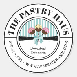 Eleganter Cake Pops Kurveller Text Runder Aufkleber