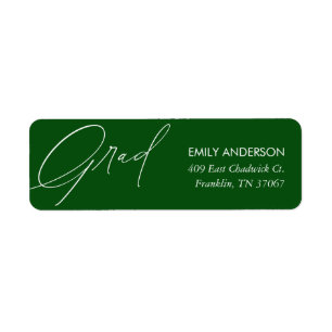 Eleganter Calligrafy Abschluss Grüne Adresse