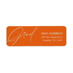 Eleganter Calligrafy Abschluss Orange Address