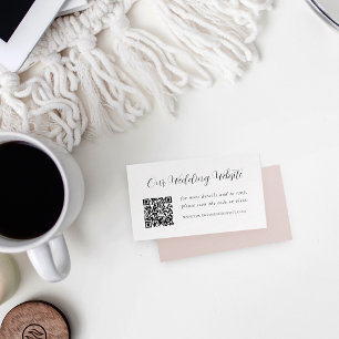 Eleganter Calligrafy Wedding Website QR Code Begleitkarte