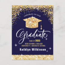 Eleganter Calligraphy Gold Glitzer Abschluss
