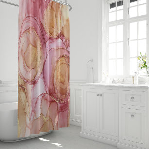 Eleganter Carmine Pink Blumenduschvorhang Duschvorhang