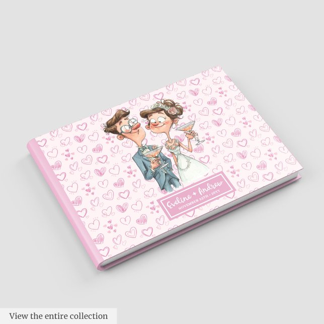 Eleganter Cartoon Couple Wedding Gästebuch (Elegant Cartoon Couple Wedding Guest book)