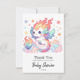 Eleganter Cartoon Dragon Baby Shower Dankeskarte