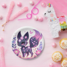 Eleganter Cartoon Fox Babydusche Pappteller