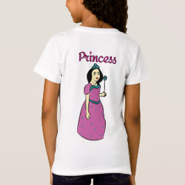 Eleganter Cartoon Prinzessin in rosa Farbe T-Shirt