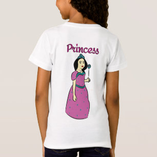 Eleganter Cartoon Prinzessin in rosa Farbe T-Shirt