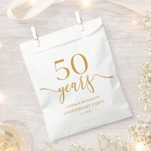 Eleganter Champagner 50. Hochzeitstag Geschenktütchen