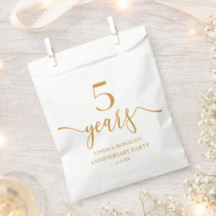 Eleganter Champagner 5. Hochzeitstag Geschenktütchen