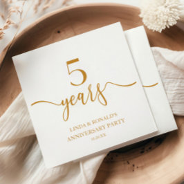 Eleganter Champagner 5. Hochzeitstag Serviette