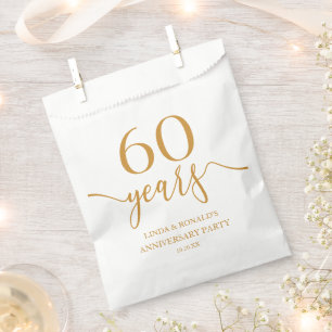Eleganter Champagner 60. Hochzeitstag Geschenktütchen
