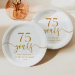 Eleganter Champagner 75. Hochzeitstag Pappteller<br><div class="desc">Das sind elegante Minimalistisch Champagner-Teller zum 75. Geburtstag der Hochzeit!</div>