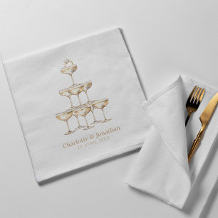 Eleganter Champagner Stilvoll Retro Serviette