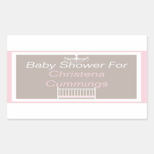 Eleganter Chandelier Baby Shower Rectangle Aufkleb Rechteckiger Aufkleber