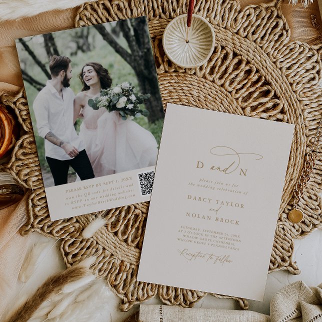 Eleganter Charm Ivory Foto Hochzeit Einladungen UA (Von Creator hochgeladen)