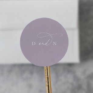 Eleganter Charm Lila Hochzeitsticker für Umschlag Runder Aufkleber