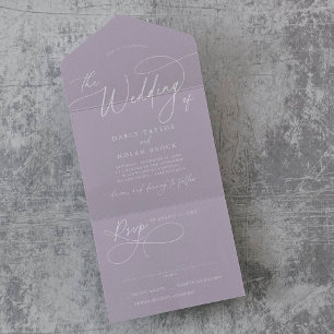 Eleganter Charm UAWG Lavender Lila Wedding All In One Einladung