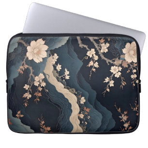Eleganter Cherry Blossom und Abstrakter Tisch in d Laptopschutzhülle