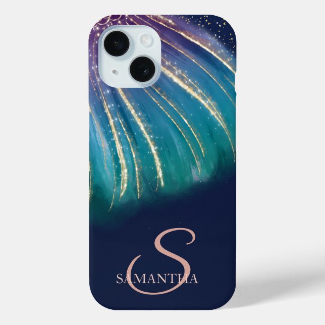 Eleganter Chic Abstrakt, Navy Blue Case-Mate iPhone Hülle (Rückseite)