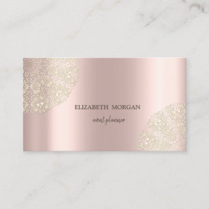 Eleganter Chic Anspruchsvoll,Spitze,Rose Gold Visitenkarte