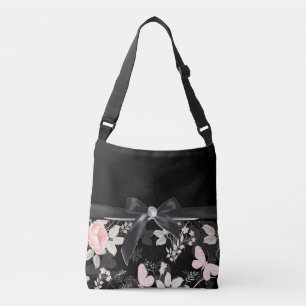 Eleganter Chic Aquarell Rosa Blütenpracht Tragetaschen Mit Langen Trägern