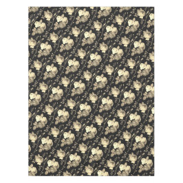 Eleganter Chic Beige Rose Bloral auf Schwarz Tischdecke