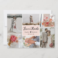 Eleganter Chic Blush Pink 6 Foto Collage Wedding