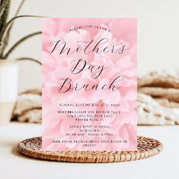 Eleganter Chic Blush Pink Blume Muttertag Brunch Einladung
