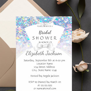 Eleganter Chic Bokeh, Brautkleid Brautparty Einladung