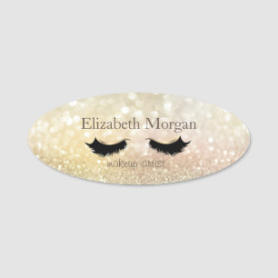 Eleganter Chic-Bokeh-Faux-Wimpern Namensschild