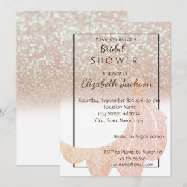Eleganter Chic Bokeh Glitzer, Dress Brautparty Einladung