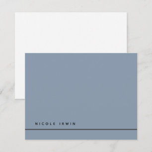 Eleganter Chic Border Dusty Blue Modern Stationery Mitteilungskarte