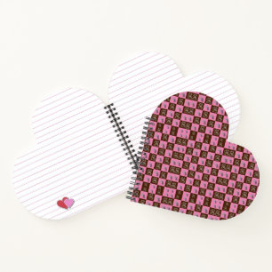 Eleganter Chic Brown Kariert & Bär Notizbuch