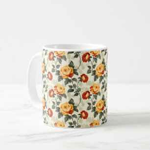 Eleganter Chic Bunter Stylischer Rustikaler Rosen Kaffeetasse